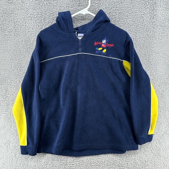Vintage Disney Fleece 1/4 Zip Hoodie Men’s Sz Medium - Picture 1 of 3